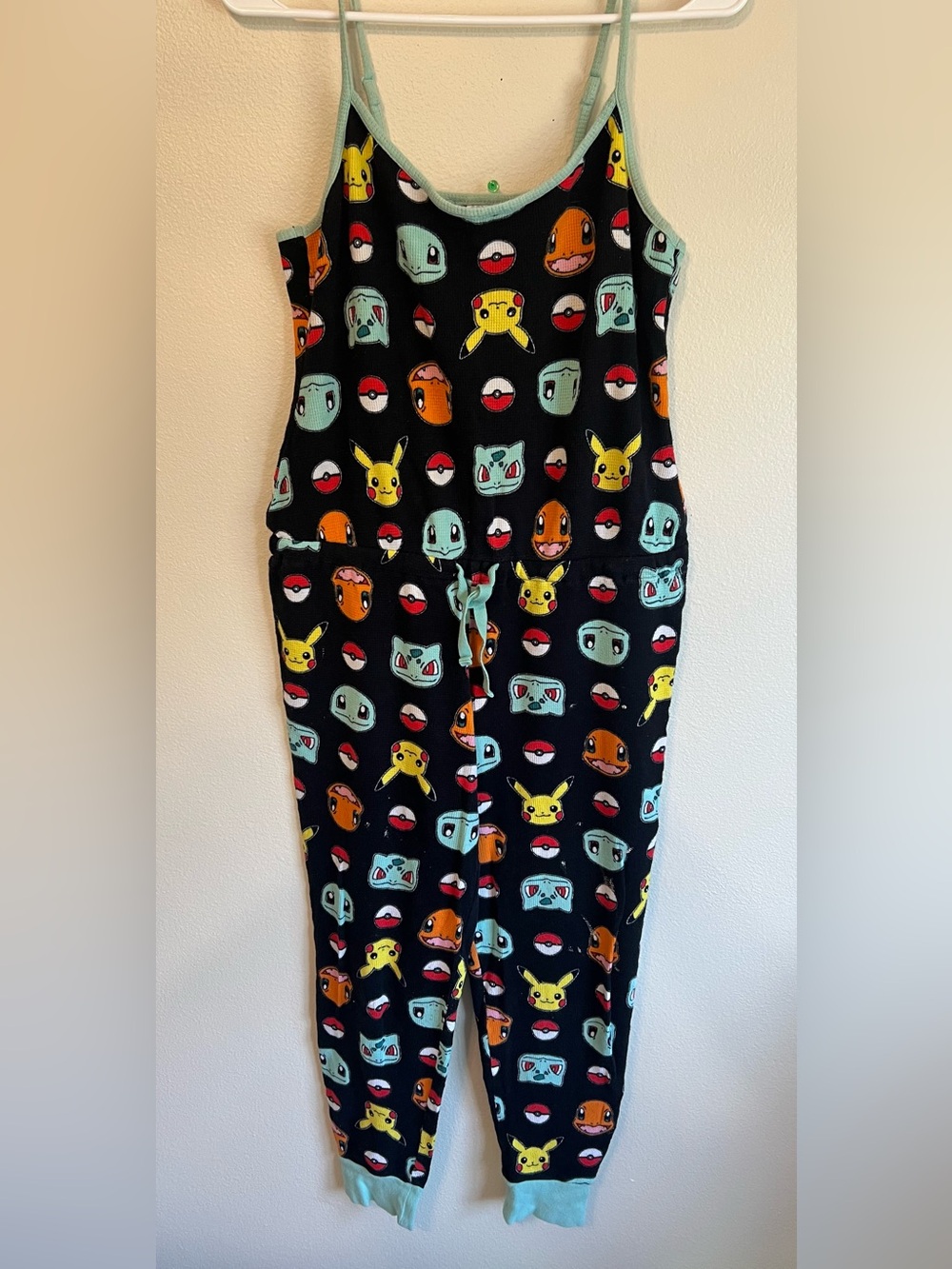 Pokemon Romper Black Sleeveless Pajama Jumpsuit with Pikachu & Friends💛